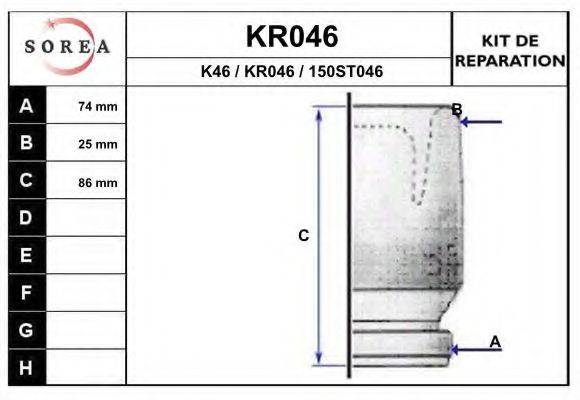 EAI KR046 Комплект пильника, приводний вал