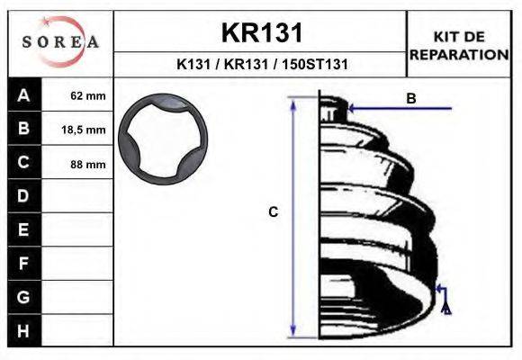 EAI KR131 Комплект пильника, приводний вал