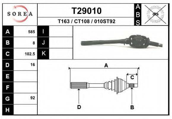Приводний вал EAI T29010 Приводний вал EAI T29010