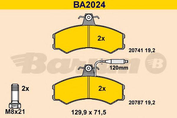 BARUM BA2024 Комплект гальмівних колодок, дискове гальмо