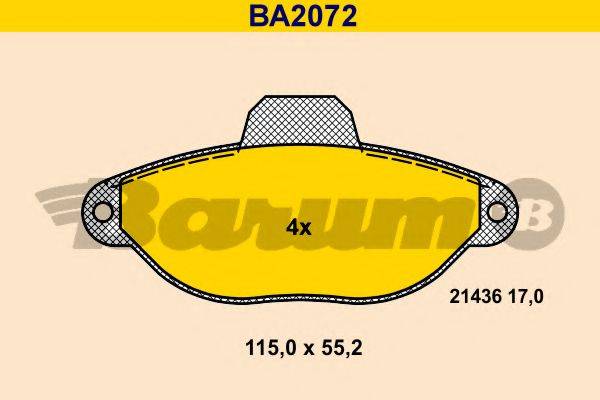 BARUM BA2072 Комплект гальмівних колодок, дискове гальмо