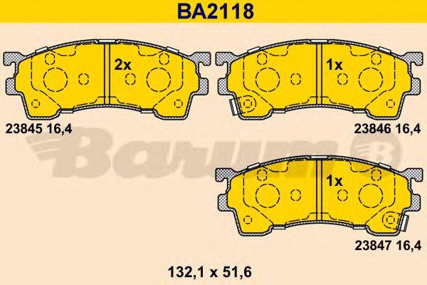 BARUM BA2118 Комплект гальмівних колодок, дискове гальмо