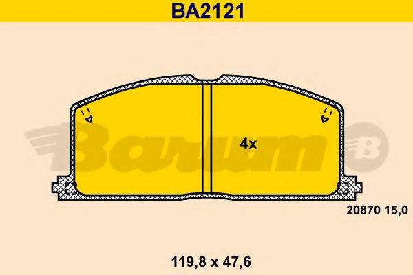 BARUM BA2121 Комплект гальмівних колодок, дискове гальмо