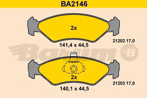 BARUM BA2146 Комплект гальмівних колодок, дискове гальмо