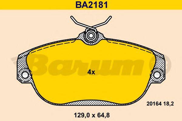 BARUM BA2181 Комплект гальмівних колодок, дискове гальмо