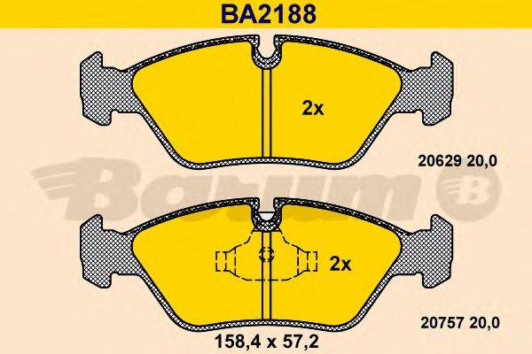 BARUM BA2188 Комплект гальмівних колодок, дискове гальмо