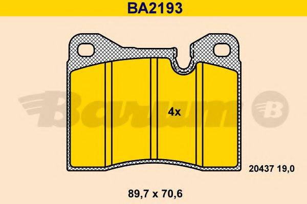 BARUM BA2193 Комплект гальмівних колодок, дискове гальмо
