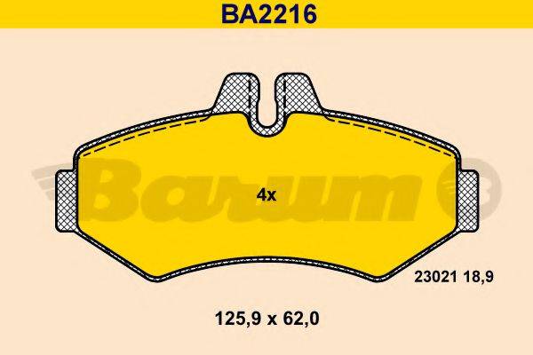 BARUM BA2216 Комплект гальмівних колодок, дискове гальмо