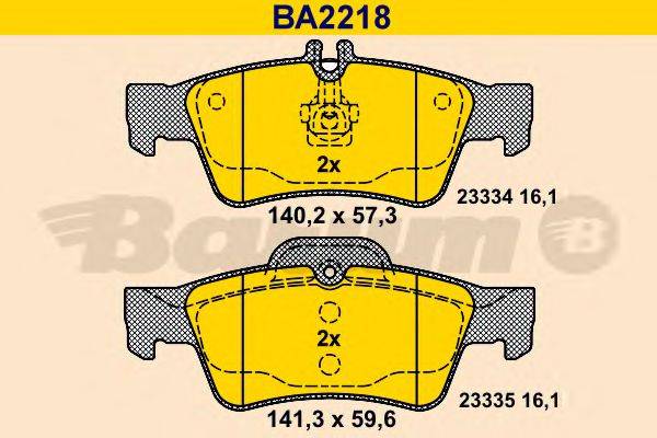 BARUM BA2218 Комплект гальмівних колодок, дискове гальмо