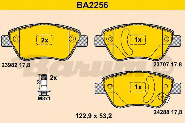 BARUM BA2256 Комплект гальмівних колодок, дискове гальмо