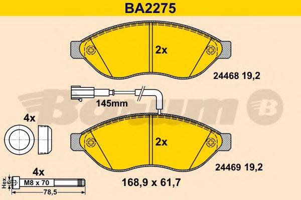 BARUM BA2275 Комплект гальмівних колодок, дискове гальмо