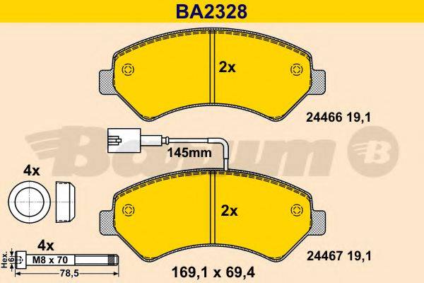 BARUM BA2328 Комплект гальмівних колодок, дискове гальмо