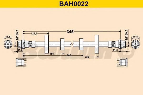 BARUM BAH0022 Гальмівний шланг