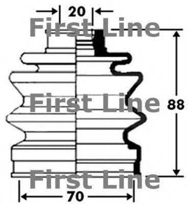 FIRST LINE FCB2368 Пильовик, приводний вал