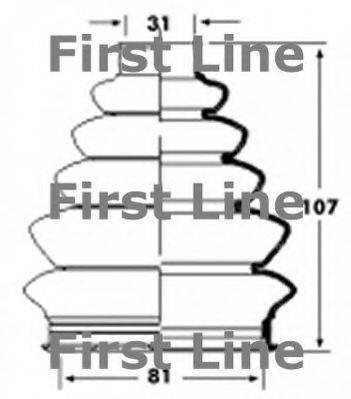 FIRST LINE FCB2357 Пильовик, приводний вал