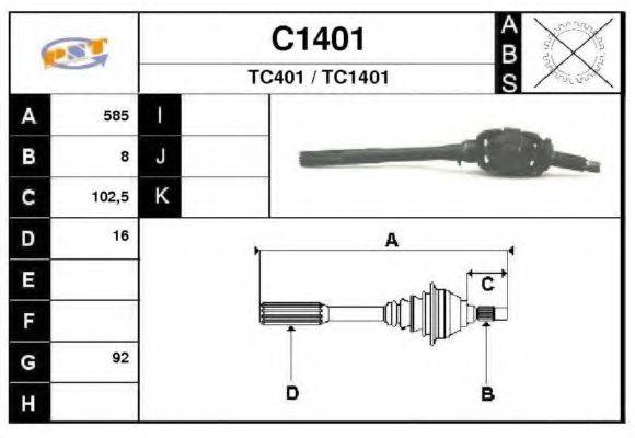 Приводний вал SNRA C1401 Приводний вал SNRA C1401