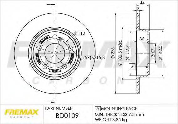 FREMAX BD0109 гальмівний диск