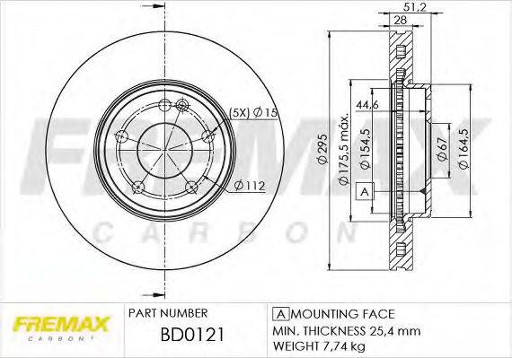 FREMAX BD0121 гальмівний диск