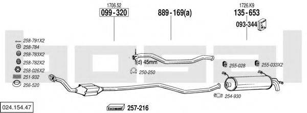 BOSAL 02415447 Система випуску ОГ