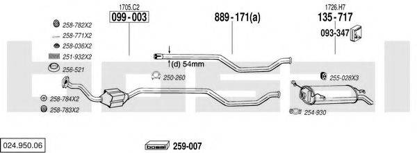 BOSAL 02495006 Система випуску ОГ