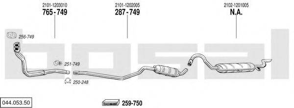 BOSAL 04405350 Система випуску ОГ