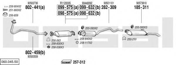 BOSAL 06004550 Система випуску ОГ