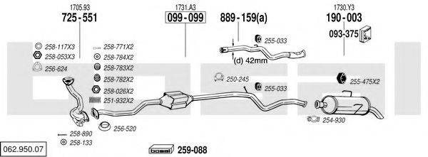 BOSAL 06295007 Система випуску ОГ