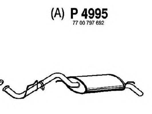 FENNO P4995 Глушник вихлопних газів кінцевий