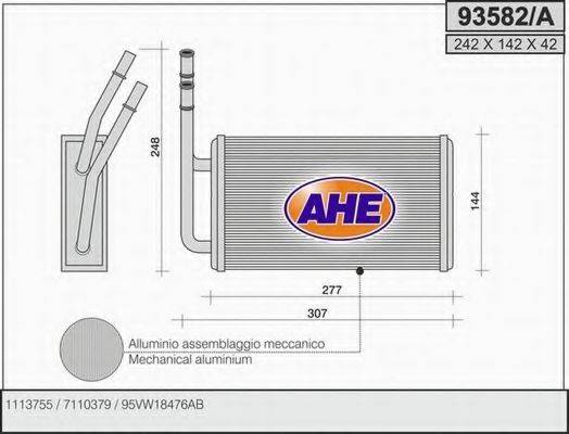 AHE 93582A Теплообмінник, опалення салону