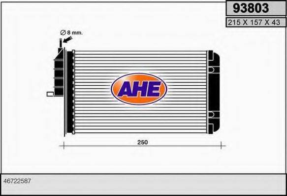 AHE 93803 Теплообмінник, опалення салону