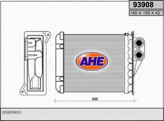 AHE 93908 Теплообмінник, опалення салону