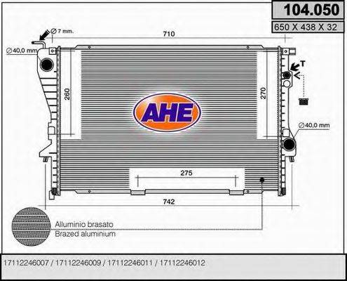 AHE 104050 Радіатор, охолодження двигуна