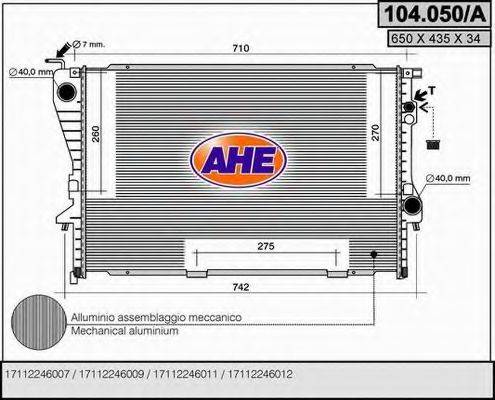 AHE 104050A Радіатор, охолодження двигуна