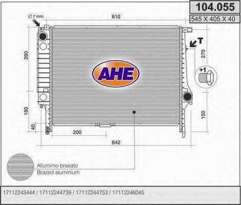 AHE 104055 Радіатор, охолодження двигуна