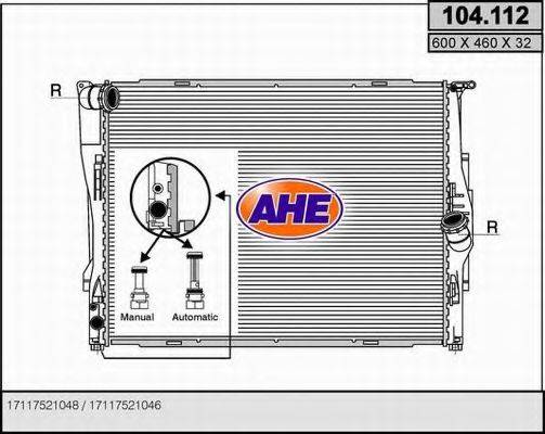 AHE 104112 Радіатор, охолодження двигуна