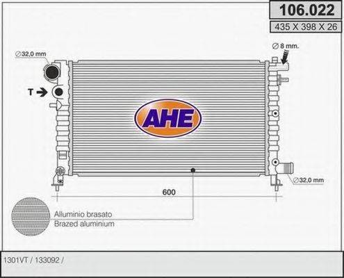 AHE 106022 Радіатор, охолодження двигуна