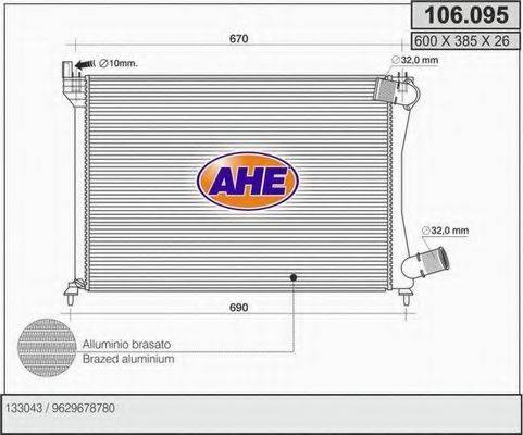 AHE 106095 Радіатор, охолодження двигуна