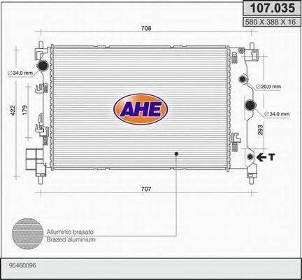 AHE 107035 Радіатор, охолодження двигуна