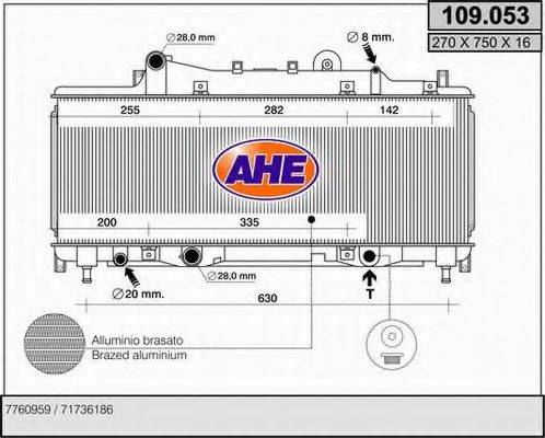 AHE 109053 Радіатор, охолодження двигуна