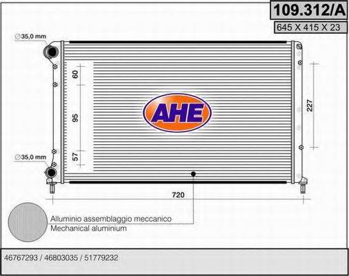 AHE 109312A Радіатор, охолодження двигуна