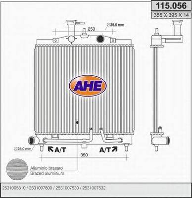 AHE 115056 Радіатор, охолодження двигуна