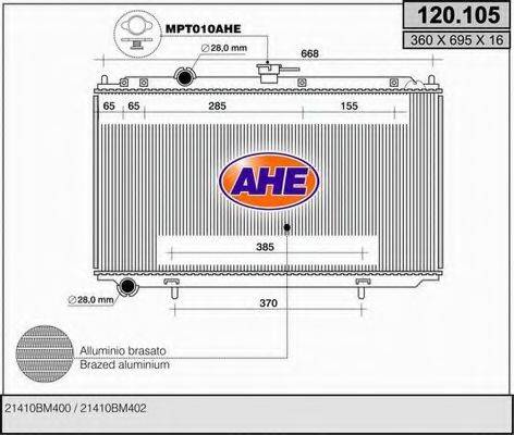 AHE 120105 Радіатор, охолодження двигуна