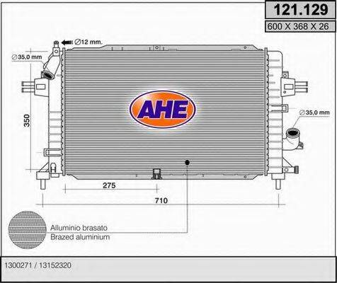 AHE 121129 Радіатор, охолодження двигуна