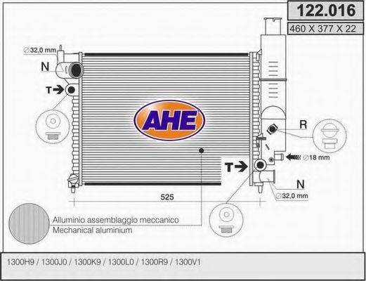 AHE 122016 Радіатор, охолодження двигуна