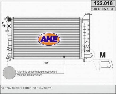 AHE 122018 Радіатор, охолодження двигуна