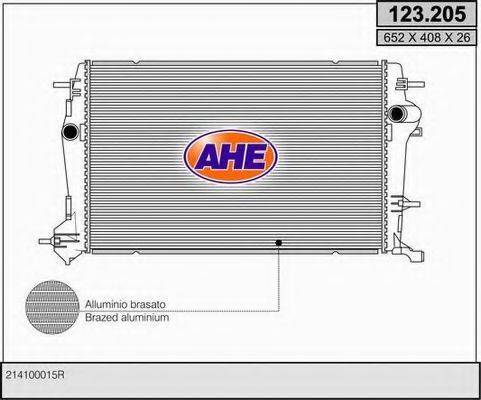 AHE 123205 Радіатор, охолодження двигуна