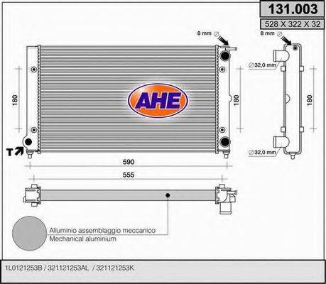 AHE 131003 Радіатор, охолодження двигуна
