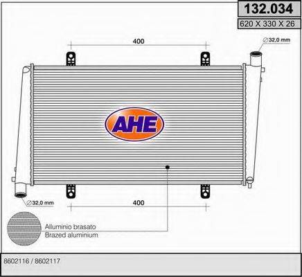 AHE 132034 Радіатор, охолодження двигуна