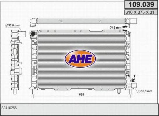 AHE 109039 Радіатор, охолодження двигуна