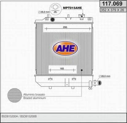 AHE 117069 Радіатор, охолодження двигуна